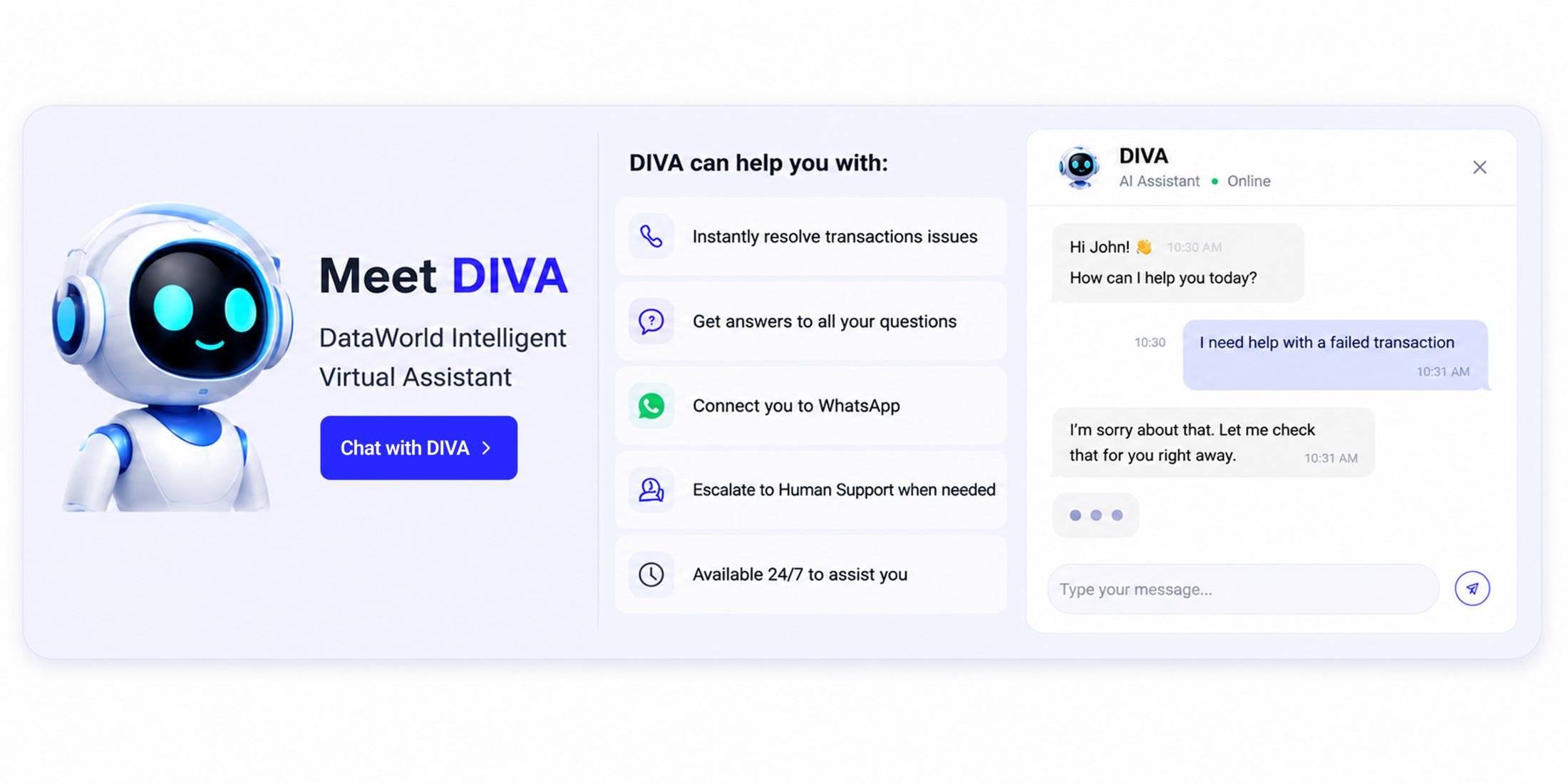 Meet DIVA — DataWorld  Intelligent Virtual Assistant